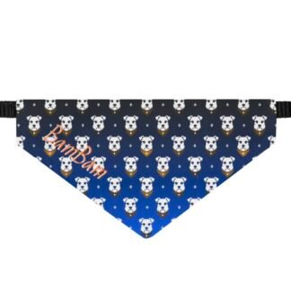 Clip-On Pet Bandana — Blue Paw Print Dog Bandana Collar Accessory